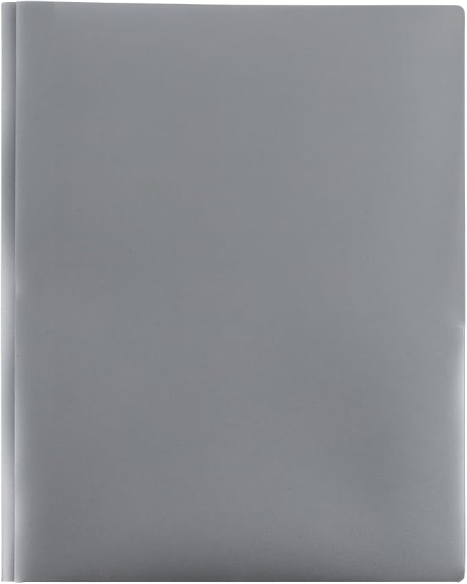 JAM PAPER Plastic Color POP Folders - 2 Pocket Durable Folders with Metal Prongs Fastener Clasps - Assorted Professional Colors - 6/Pack - Image 6