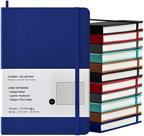 Coopay 12 Pack B5 Notebooks Journal College Ruled Composition Notebooks Classic Hardcover Lined Journals for Office Home School Business Writing Notes, 10.2" x 7.5", 100GSM Thick Paper (Multicolor) by Coopay