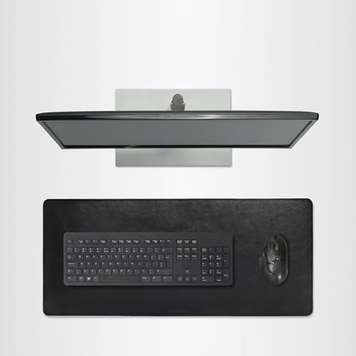 Full Grain Leather Desk Pad, Black, L (27.6 x 11.8 inch) by DAREhue