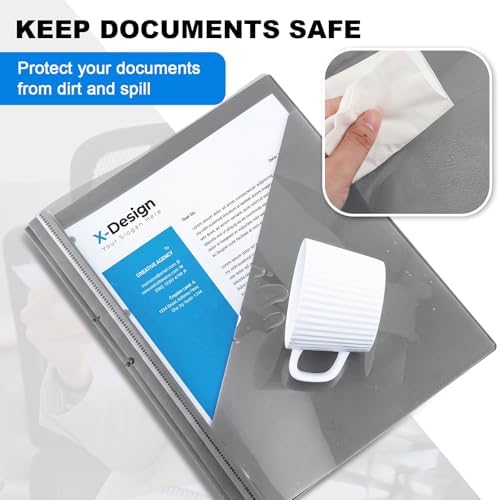 Teling 24 Pcs Report Covers with 3 Prongs for 8.5'' x 11'' Paper(Grey) - Image 4