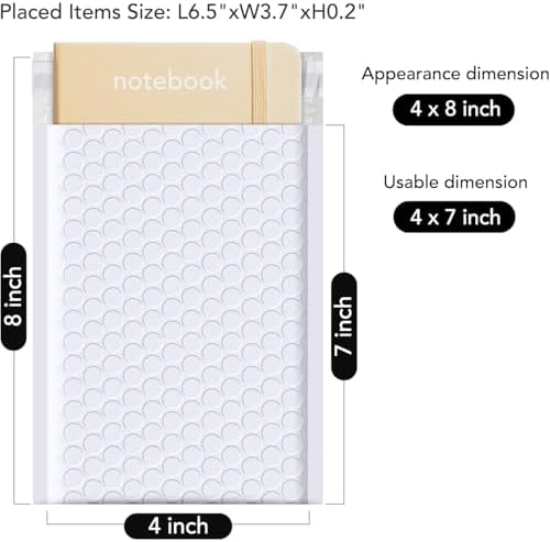 Fuxury Bubble Mailers 4x8" 800Pcs Bulk Waterproof Padded Envelopes - Image 2