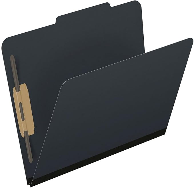 Top Tab Pressboard Folders, Letter Size, 2" exp, Fasteners Pos #1 & #3, Black (Box of 25) - Image 2