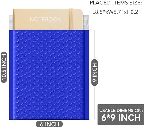 GSSUSA Royal Blue Bubble Mailers 6x10" 600 Pack Padded Envelopes Self Seal - Image 2