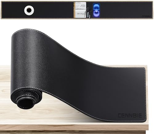 CENNBIE Console Table Leather Cover - 55 x 5.9 Inches Sofa Table Narrow Long Mat - TV/Media/Gaming/Center Console Table Protector Pad for Narrow Side Table, Sideboard, Entryway Table (Black) by CENNBIE