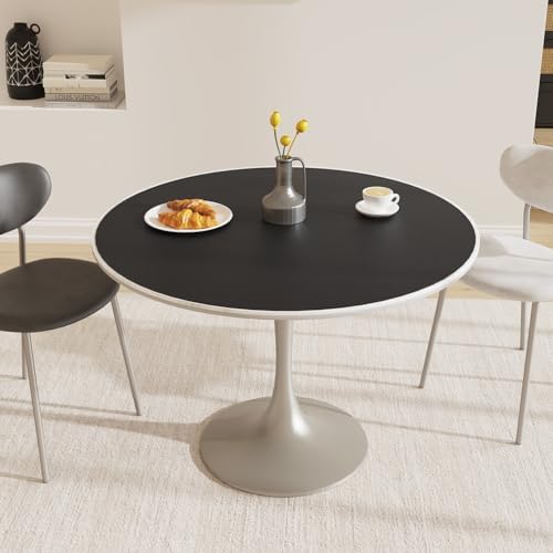Black Plastic Table Cover Protector, 42" Round PVC Desk Pad Mat by FURKIT