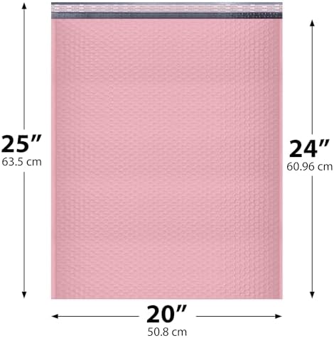 Light Pink Bubble Mailers 20x25, Poly Padded Envelopes #10, 50 Pack - Image 2