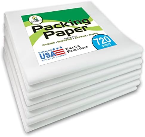 Tree House Packing Paper for Moving – 720 Newsprint Packing Paper Sheets – 27” x 17” Paper for Packing Dishes, Shipping, and Moving Supplies – Recyclable Movers’ Paper – Made in USA by TreeHousePadPaperInc