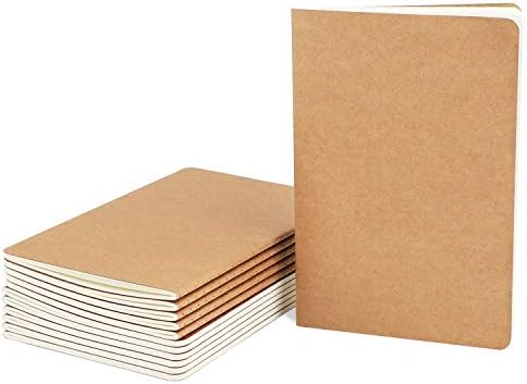 EUSOAR A5 Kraft Notebook, 12 Pack 5.5" x 8.3" 60 Pages Soft Cover Lined Notebooks Journal, Travel Notebook Journal, Drawing Notebook Notepad Sketchbook, Students Office Subject Diary Journal by EUSOAR