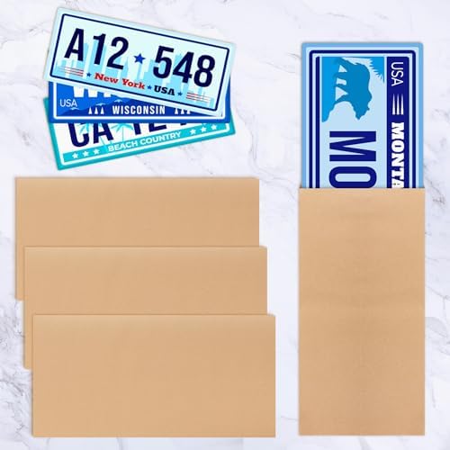 Feifeiya 200 Pcs License Plate Envelopes Peel and Stick for Mail, Classic - Image 3
