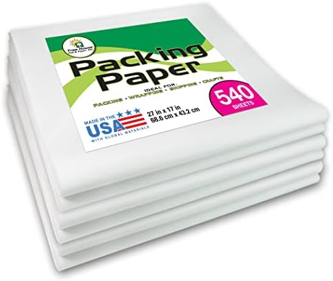 Tree House Packing Paper for Moving – 540 Newsprint Packing Paper Sheets – 27” x 17” Paper for Packing Dishes, Shipping, and Moving Supplies – Recyclable Movers’ Paper – Made in USA by TreeHousePadPaperInc