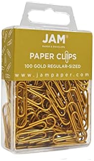 JAM PAPER Colored Standard Paper Clips - Regular 1 Inch - Gold Paperclips - 100/pack - Image 2