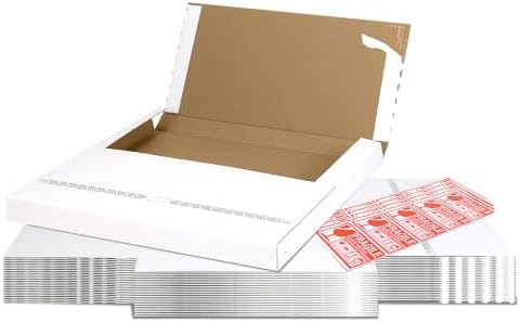 HORLIMER 25 Pack 12.8x12.8x1 Self-Sealing Shipping Boxes, Vinyl Record Mailer Cardboard Box for Mailing, Packaging, Moving Storage by HORLIMER