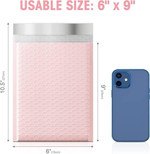 METRONIC Bubble Mailers 6x10" Padded Envelopes Light Pink 300 Pack Sealing - Image 2