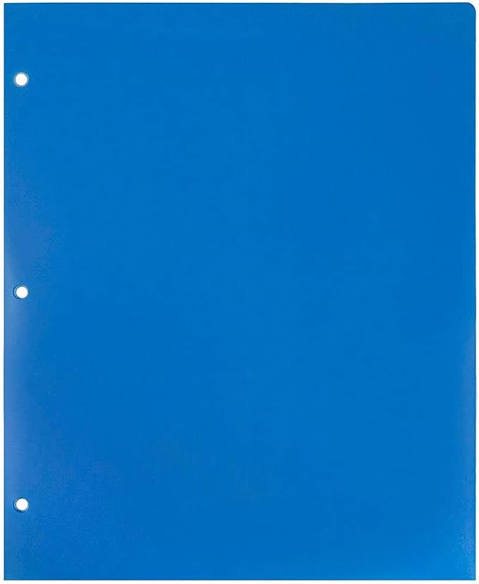 JAM PAPER Heavy Duty Plastic 3 Hole Punch Pocket Folders - Extra Tough School Folders - Assorted Primary Colors - 6/Pack - Image 8