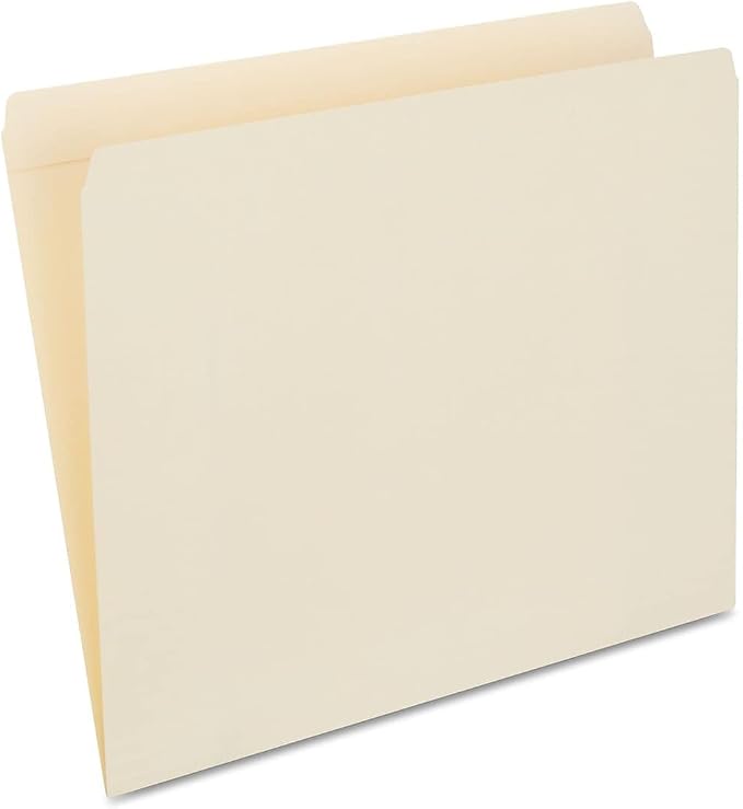 Staples Reinforced File Folders, Letter Size, Straight‑Cut Tabs, Manila, Heavy‑Duty Construction, 100/Box by Staples