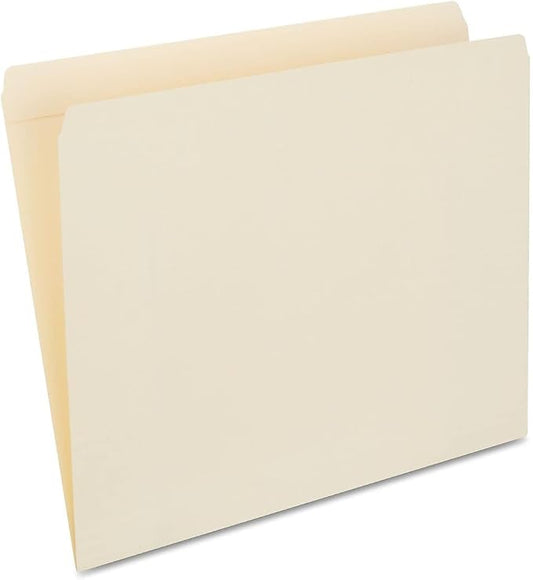 Staples Reinforced File Folders, Letter Size, Straight‑Cut Tabs, Manila, Heavy‑Duty Construction, 100/Box by Staples
