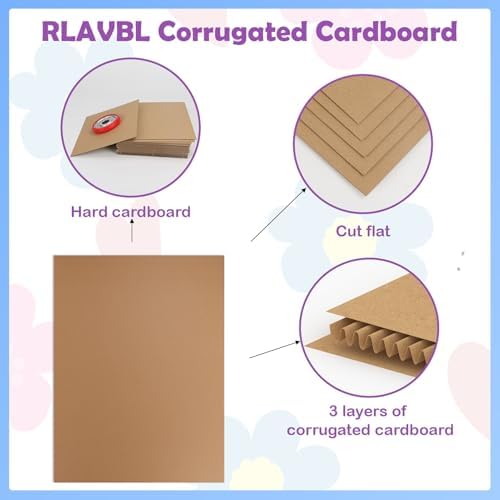 RLAVBL 5 Pack 36x48 Large Corrugated Cardboard Sheets, Flat Cardboard Inserts for Shipping, Mailing, Packing, DIY Crafts - Image 3
