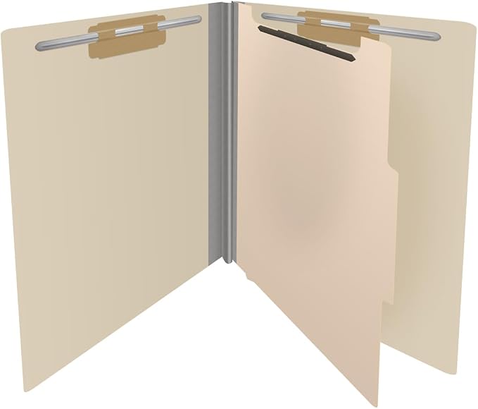 18 Pt. Manila Classification Folders, Full Cut End Tab, Letter Size, 1 Divider (Box of 10) - Image 4
