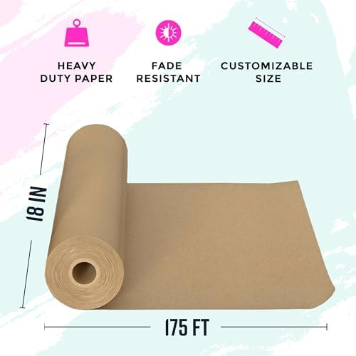 Bryco Goods Jumbo Kraft Paper Roll - Brown - 18" x 2100" (175') - USA Made - Suitable for Packing - Moving - Shipping - Crafts - Wall Art - Bulletin Boards - Floor Covering - Table Runner - Image 3