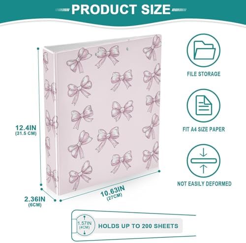 3 Ring Binder 1.5 Inch Clipboards Binders with Interior Pockets Round Ring Binder for Office Supplies and School - Image 5