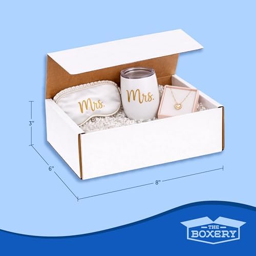 The Boxery Corrugated Mailers White Tuck Shipping Boxes (8x6x3) - Image 3