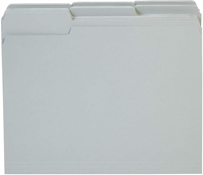 Staples Reinforced Colored File Folders, Letter Size, 3‑Tab Design, Gray, Heavy‑Duty Construction, 100/Box - Image 5