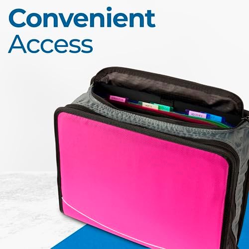 Case-it School Zipper Binder | 4-Inch D-Rings | 800-Sheet | D-186 Magenta - Image 6