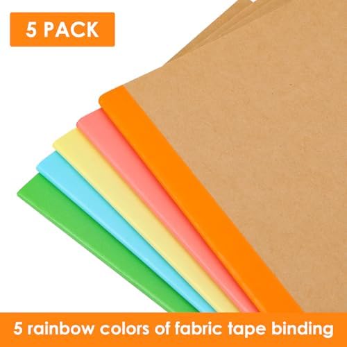 LABUK 5pcs A5 Composition Notebook Journals, Kraft Lined Notebooks Bulk, 5 Colors 60 Pages for Journaling, Writing, School, Office, Kids Gift - Image 4