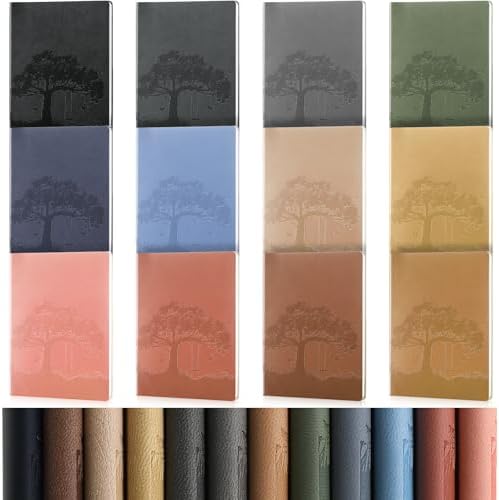 TaoBary A5 PU Leather Journals Bulk Colorful Tree Journal Notebook Soft Leather Cover Lined Ruled Writing Notebook for Back to School Office Group Team Volunteer(Vivid Color,12 Pcs) by TaoBary
