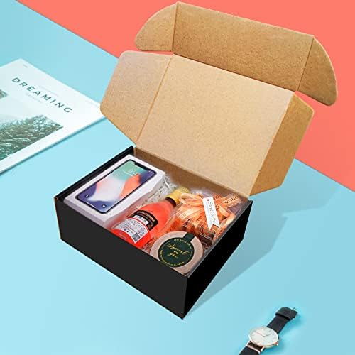 BoShahai 30 Pack 8x6x3 inch Black Shipping Boxes, Corrugated Cardboard - Image 7