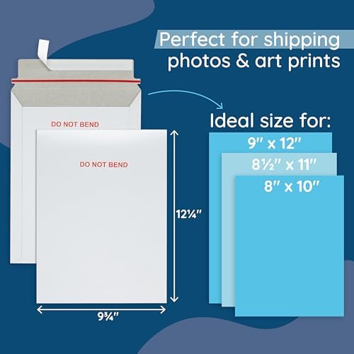 Blue Summit Supplies 50 9" x 12" Rigid Mailers, Self Seal, Do Not Bend - Image 2