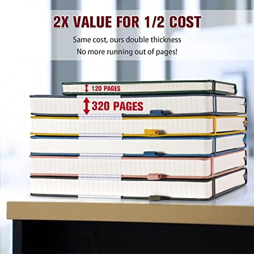 5 Pack College Ruled Notebook Bulk, A5, 312 Numbered Page Thick Journal Set - Image 2