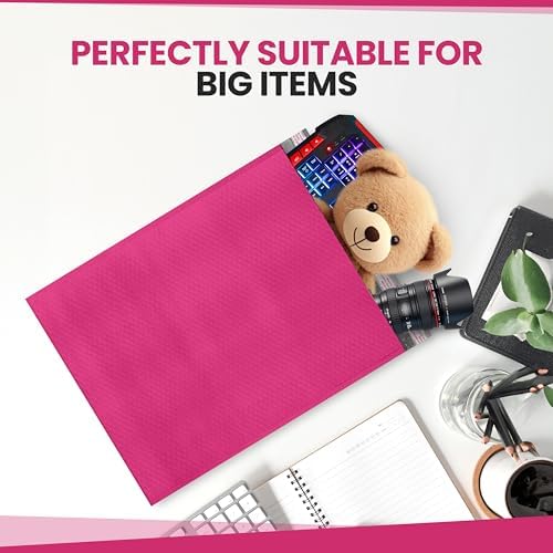 Hot Pink Bubble Mailers 14.50x20, Poly Padded Envelopes #7, 15 Pack - Image 3