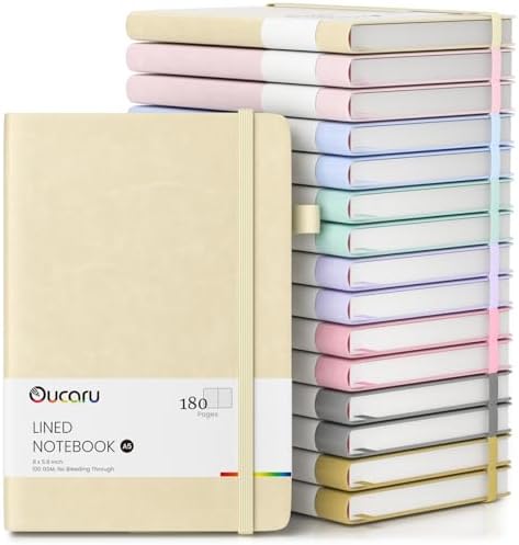 Oucaru 16 Pack Bulk Journal Notebook, A5 Lined Notebook Set, 180 Pages by Oucaru