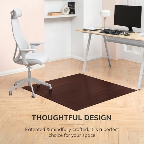 Anji Mountain 52" x 48" Bamboo Office Chair Mat for Carpet & Hardwood Floor - Image 4