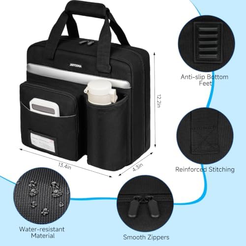 3 Ring Zipper Binder Bag, 3 Inch D-Ring 700 Sheet Capacity, Portable File Organizer with Removable Shoulder Strap & Multiple Pockets for School Office Travel Summer Study Back to School,Black - Image 4