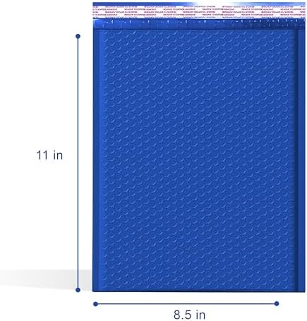 Royal Blue Bubble Mailers 8.5x12, Poly Padded Envelopes #2, 100 Pack - Image 2