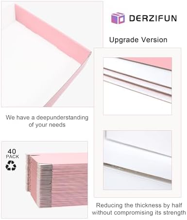 Pink Medium Shipping Boxes, 40 Pack 10"x8"x2" Corrugated Cardboard Box, Pink Shipping Mailing Boxes for Packaging - Image 3
