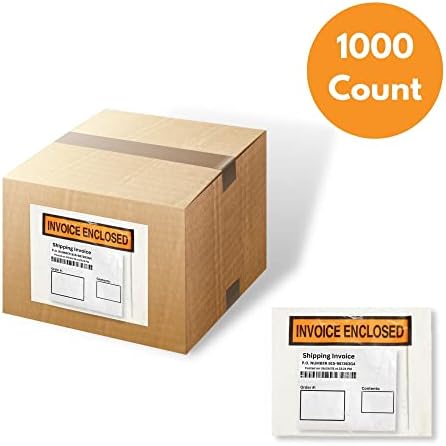 PSBM 1000 PCS 4.5 x 5.5 Inch Orange Panel Face Invoice Enclosed Packing List Envelopes, Pouches for Mailing Labels, Invoices, Documents and Packing Slips - Image 4
