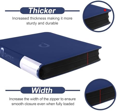 Premium Card Binder 16 Pocket - Fits 1600 Cards，4X4 Ringless Card Album with Sleeves for Trading Cards & Sports Cards（Model C，Classic Navy Blue） - Image 4
