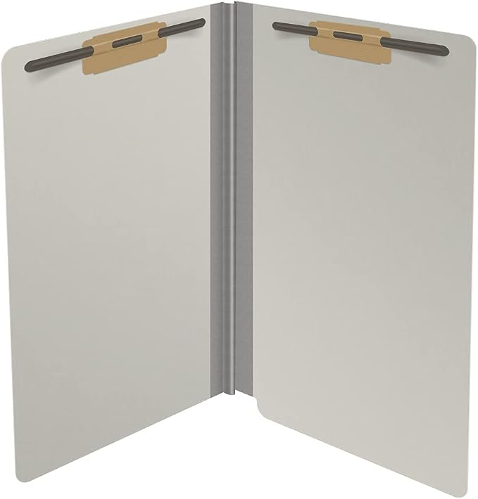 Ecom Folders End Tab Pressboard File Folders | Legal Size 25 Pt Stock with 2" Tyvek Expansion | Full Cut Tabs for Medical Charts, Legal Documents & Office Records | Light Gray, Box of 25 - Image 4