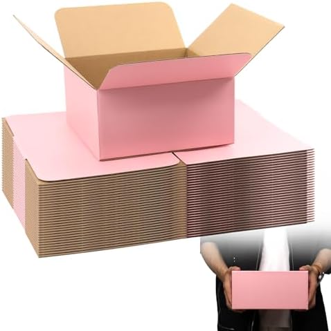 8x8x4 Pink Shipping Boxes, 30 Pack Mailing Boxes for Small Business, Corrugated Cardboard Boxes for Shipping, Packaging by FORBFAN-US