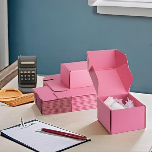 6x6x4 inch Pink Shipping Boxes for Small Business- Set of 25 - Image 4