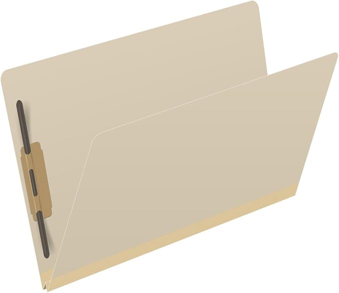 Ecom Folders End Tab File Folders | Legal Size 18 Pt Manila Stock with 2" Expansion | Fasteners Position 1 & 3 for Medical Charts, Legal Documents, Administrative Records & Shelf Filing | Box of 25 - Image 2