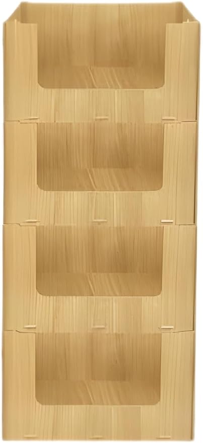 Skywin Wooden Stackable Storage Bins Open Front for Pantry Storage, 4 Pack | Easy Stacking, Open Front Design, Space Saving Pantry Organizers and Storage Bin for Snacks, Toiletries, and Home Essentials - Image 8