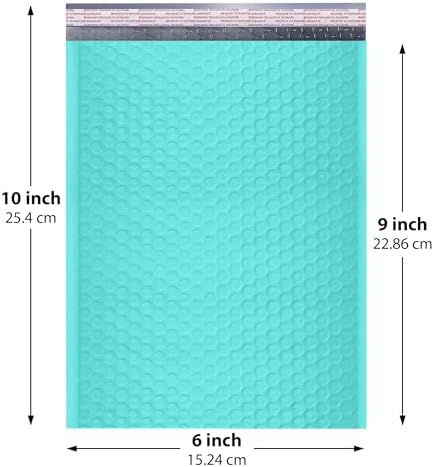 Teal Bubble Mailers 6x10, Self Seal Poly Padded Envelopes #0, 500 Pack Bulk - Image 2
