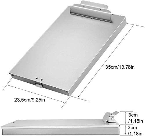 ZCZN Recycled Aluminum Storage Clipboard, Clipboard Box, Form Holder, Suitable for School, Office, Jobsite or Medical Staff, 9.25 x 13.78 Inches, Silver - Image 2