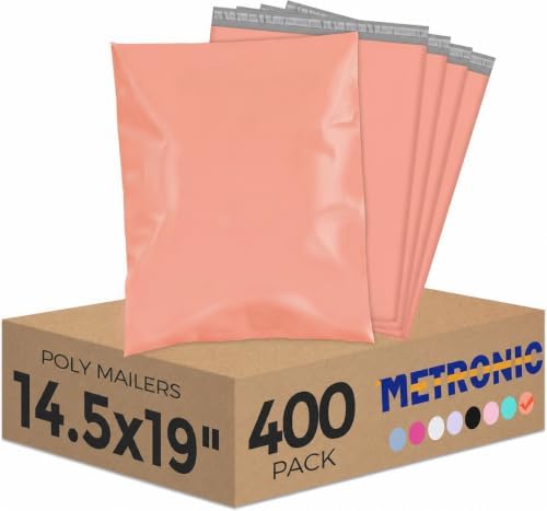 Metronic Large Bulk Poly Mailers 14.5x19 400 Pack, Self Seal Shipping Bags by METRONIC
