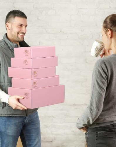 50 Pack Shipping Boxes 7x5x2 in, Cute Pink Corrugated Cardboard Boxes, Mailer Packaging Boxes for Small Business Gift Literature Shipping - Image 5