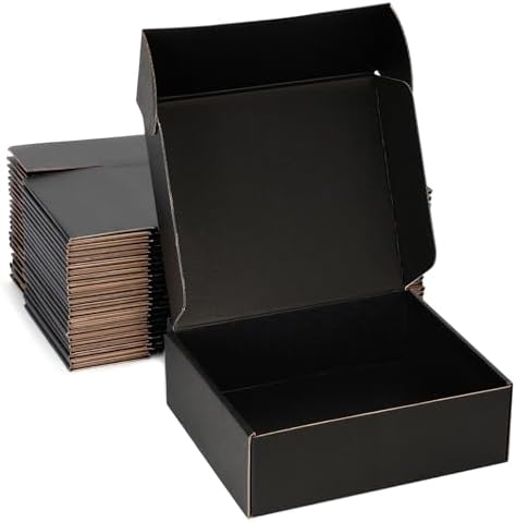 Black Shipping Boxes 12x9x3 Inches, 20 Pack by DUZCLI